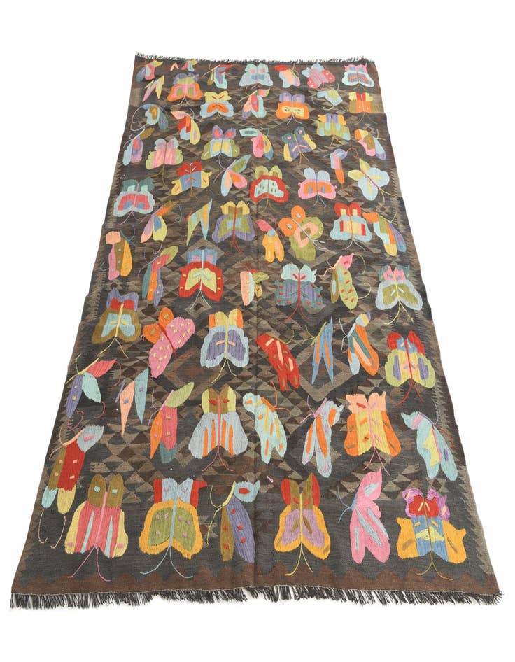 Detail image of 5' 8 x 7' 7  Hand Woven Kilim Suzani Wool Rug