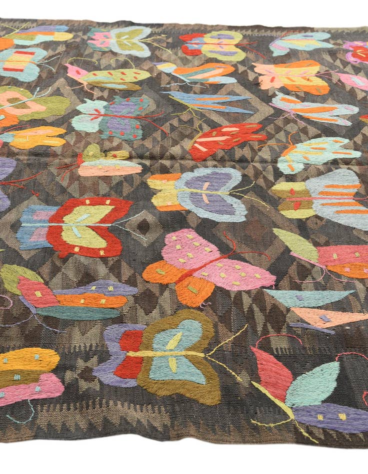 Detail image of 5' 8 x 7' 7  Hand Woven Kilim Suzani Wool Rug