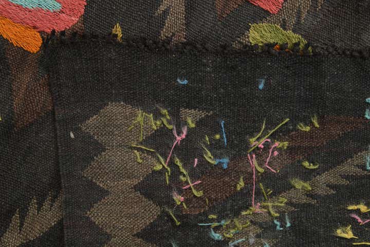 5' 1 x 7' 9 Hand Woven Kilim Suzani Wool Rug