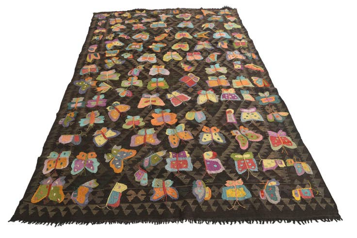 Detail image of 6' 1 x 9' 8 Hand Woven Kilim Suzani Wool Rug