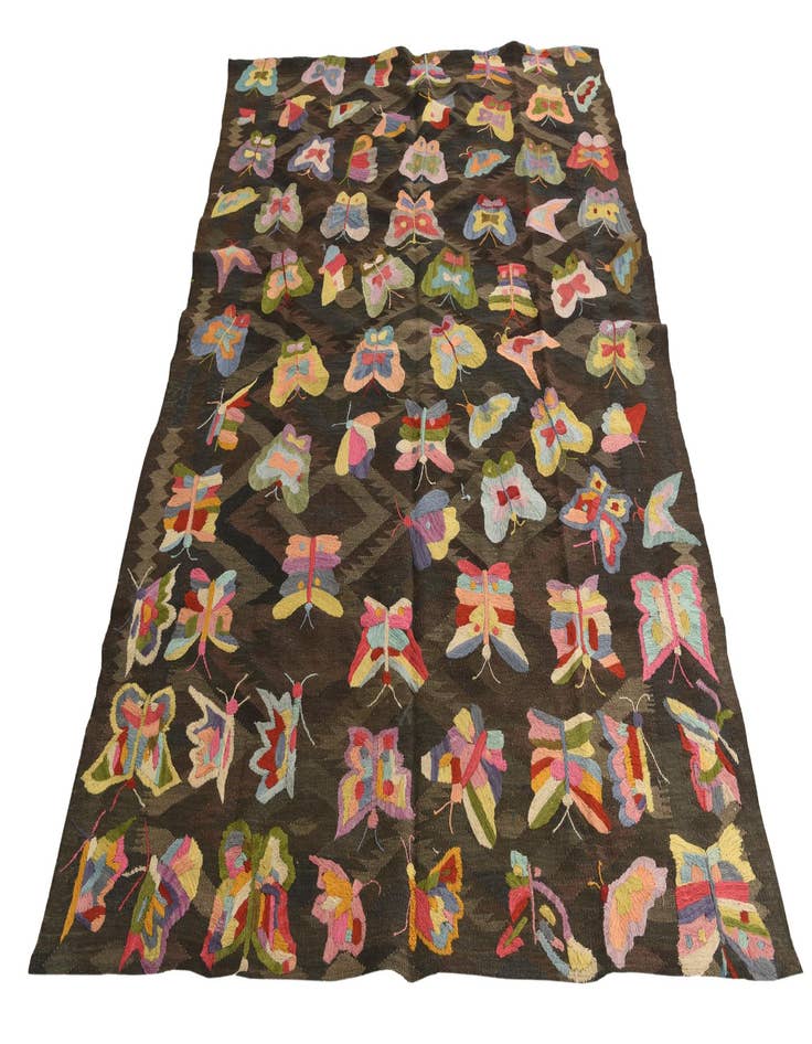 Detail image of 5' 8 x 7' 7 Hand Woven Kilim Suzani Wool Rug