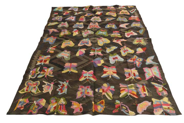 5' 8 x 7' 7 Hand Woven Kilim Suzani Wool Rug