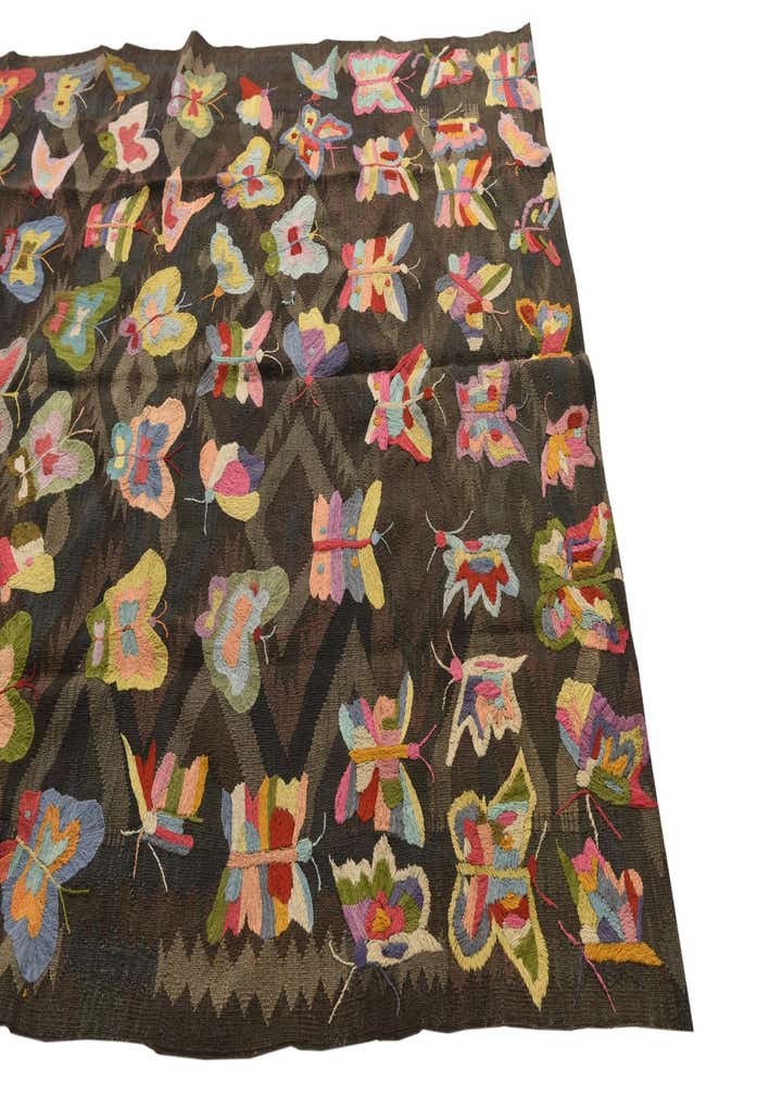 5' 8 x 7' 7 Hand Woven Kilim Suzani Wool Rug