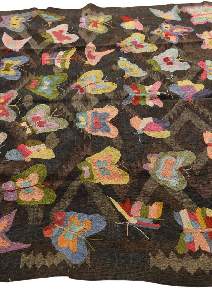 5' 8 x 7' 7 Hand Woven Kilim Suzani Wool Rug