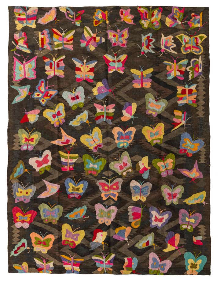 5' 8 x 7' 7 Hand Woven Kilim Suzani Wool Rug