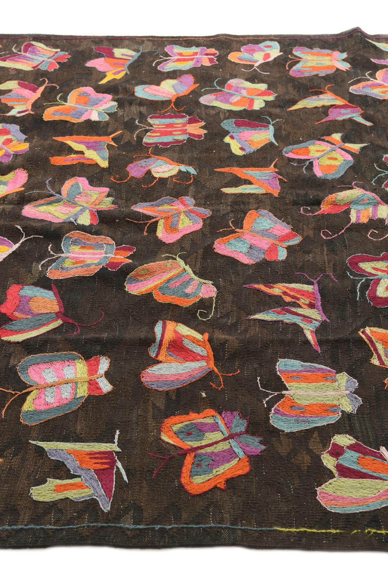 6' 8 x 9' 6 Hand Woven Kilim Suzani Wool Rug