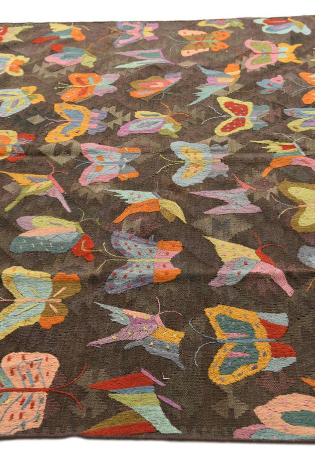 Vue détaillée : 200cm x 305cm Tissé à la main Kilim Suzani Tapis Laine