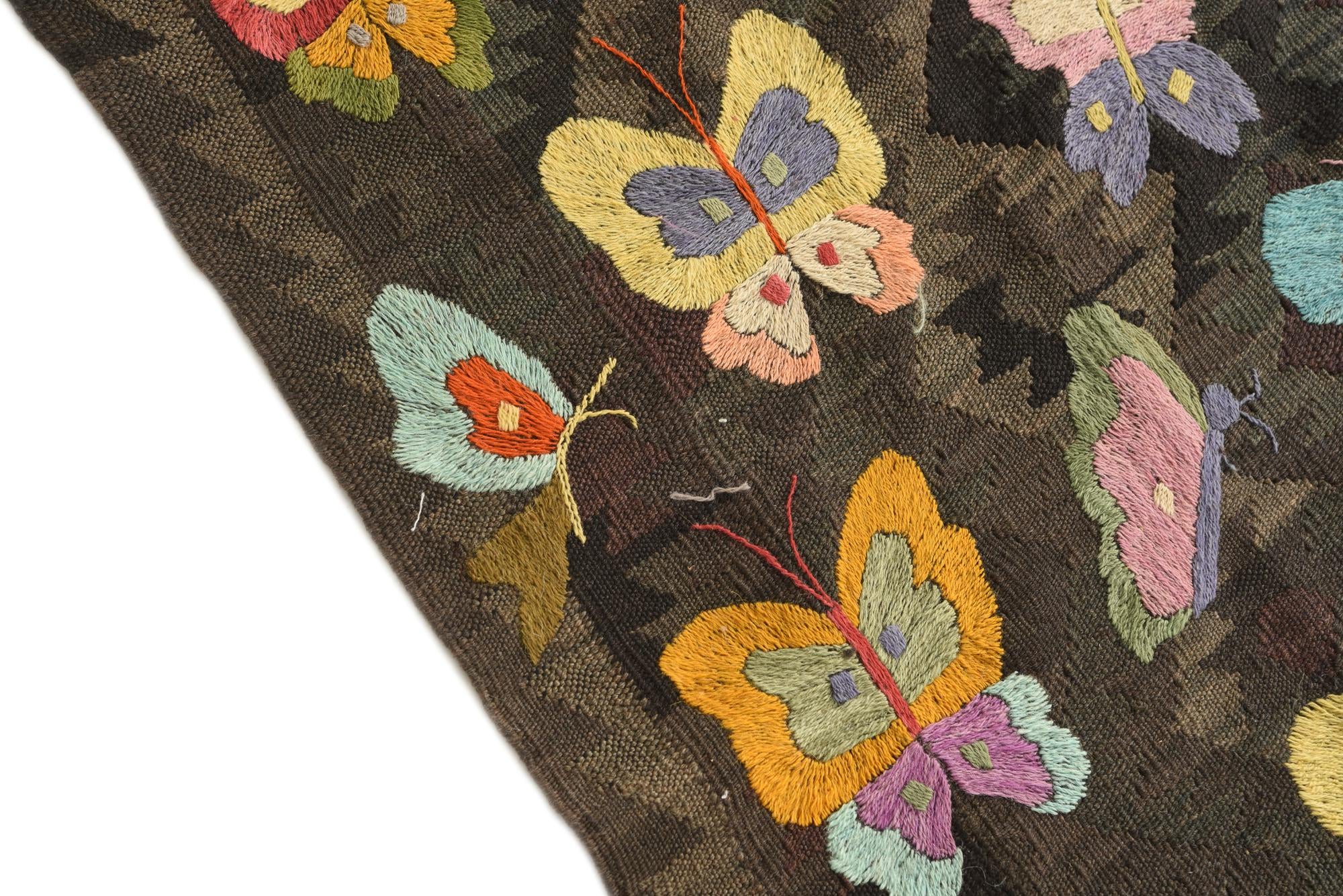 6' 1 x 8' 10 Hand Woven Kilim Suzani Wool Rug