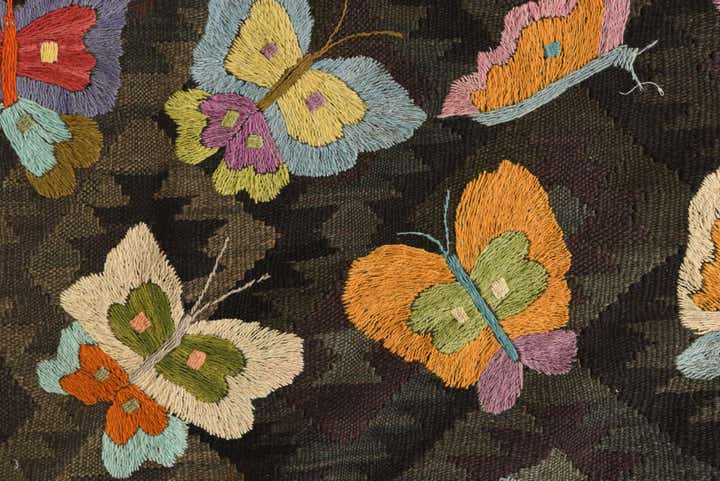 185cm x 270cm Tissé à la main Kilim Suzani Tapis Laine