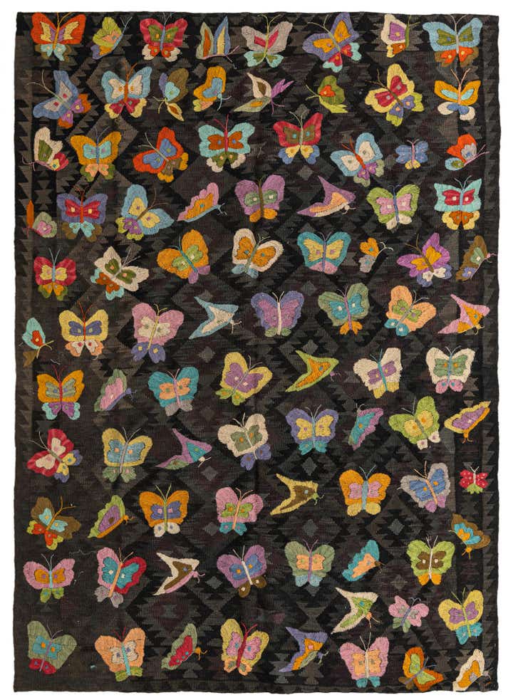 185cm x 270cm Tissé à la main Kilim Suzani Tapis Laine