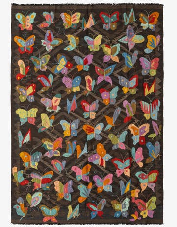 5' 5 x 7' 8 Hand Woven Kilim Suzani Wool Rug