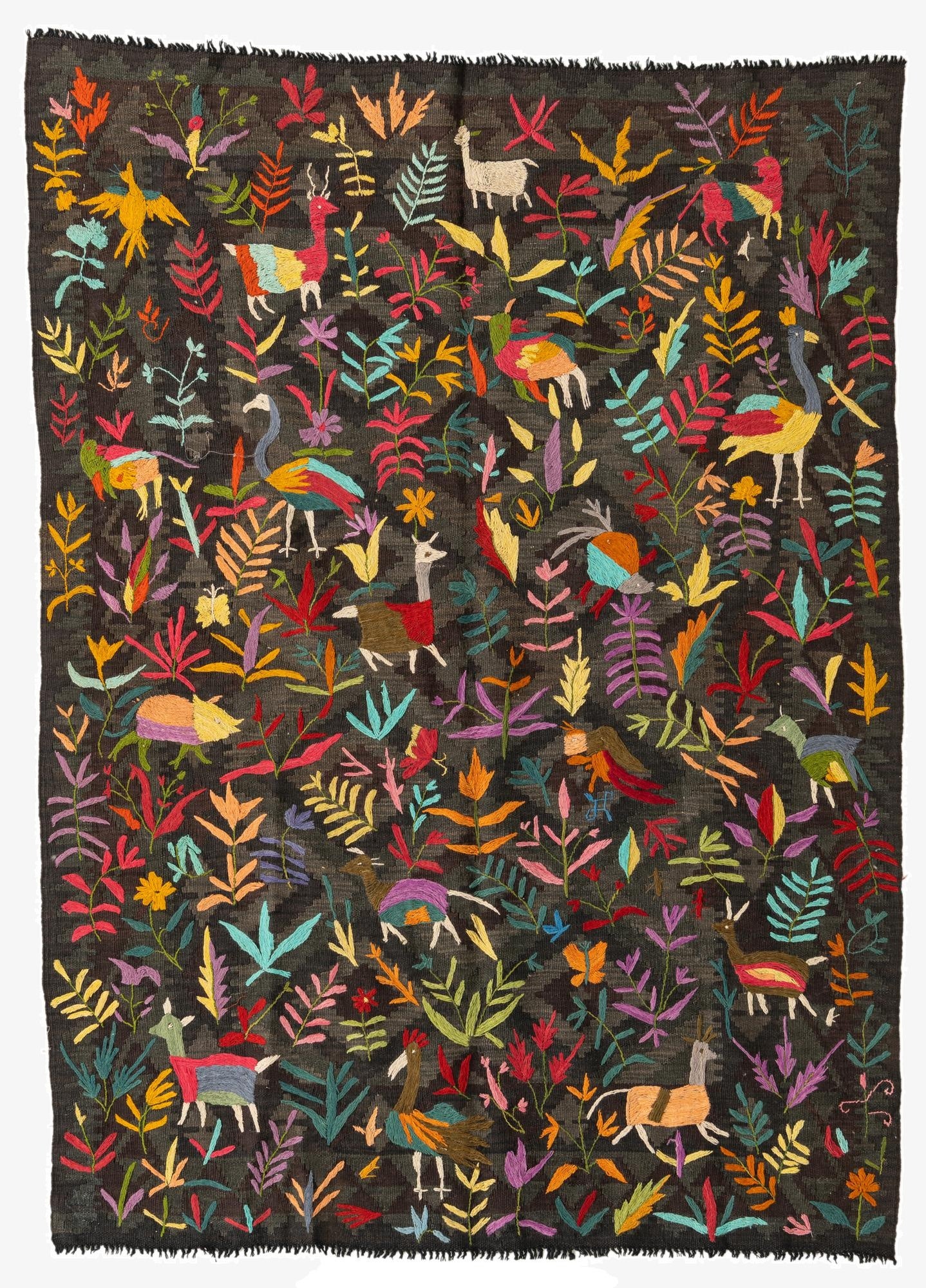 145cm x 198cm  Hand Woven Kilim Suzani Wool Rug