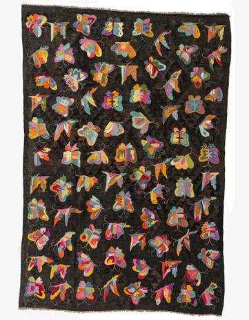 6' 5 x 9' 4 Hand Woven Kilim Suzani Wool Rug