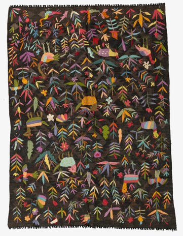 4' 7 x 6' 4 Hand Woven Kilim Suzani Wool Rug