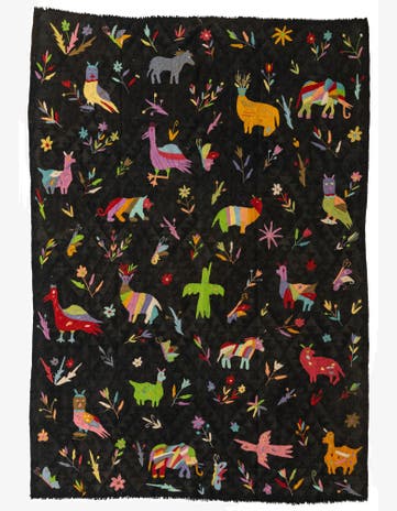 6' 7 x 9' 3 Hand Woven Kilim Suzani Wool Rug