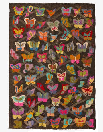 5' 2 x 7' 10 Hand Woven Kilim Suzani Wool Rug