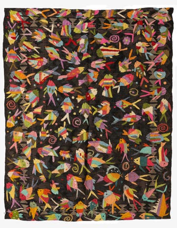 4' 8 x 5' 10 Hand Woven Kilim Suzani Wool Rug