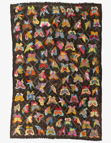 6' 4 x 9' 6 Hand Woven Kilim Suzani Wool Rug