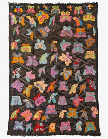 5' 7 x 8' 2 Hand Woven Kilim Suzani Wool Rug