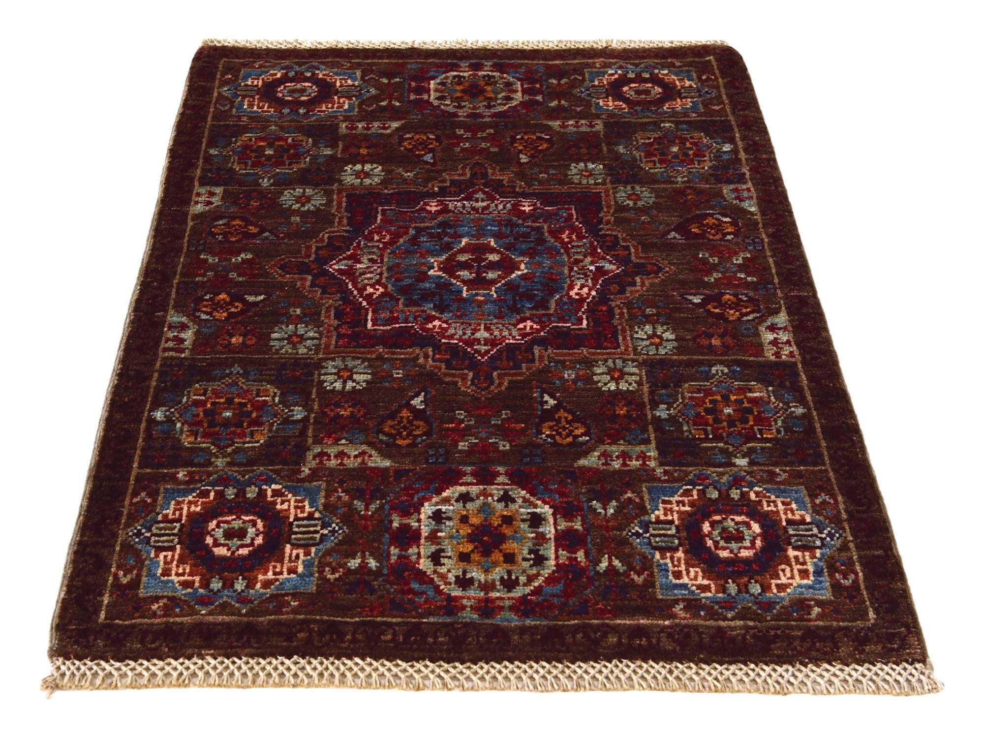 2' 1 x 3' Hand Knotted Mamluk Ziegler Rug