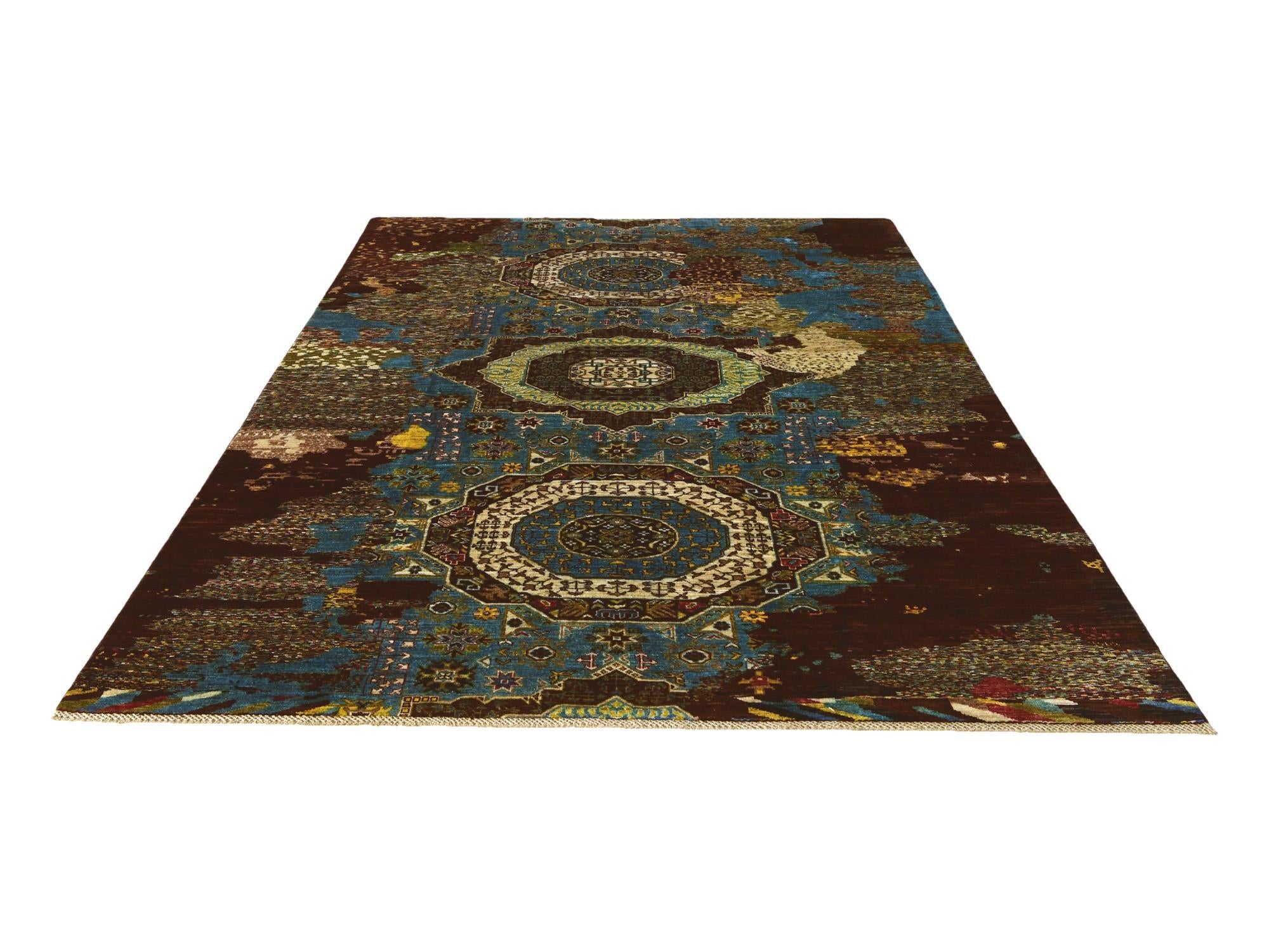 6' 8 x 9' 9 Hand Knotted Mamluk Ziegler Rug