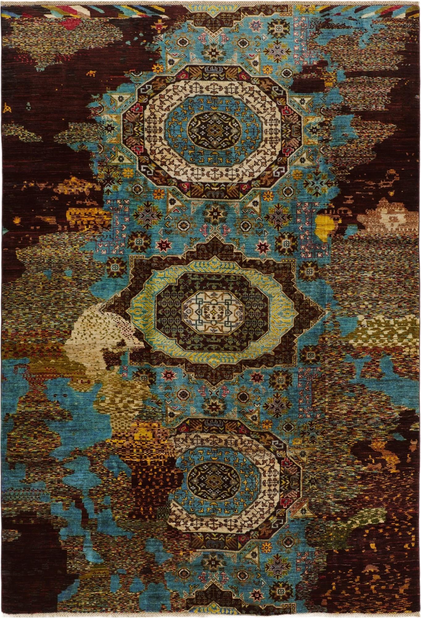 6' 8 x 9' 9 Hand Knotted Mamluk Ziegler Rug