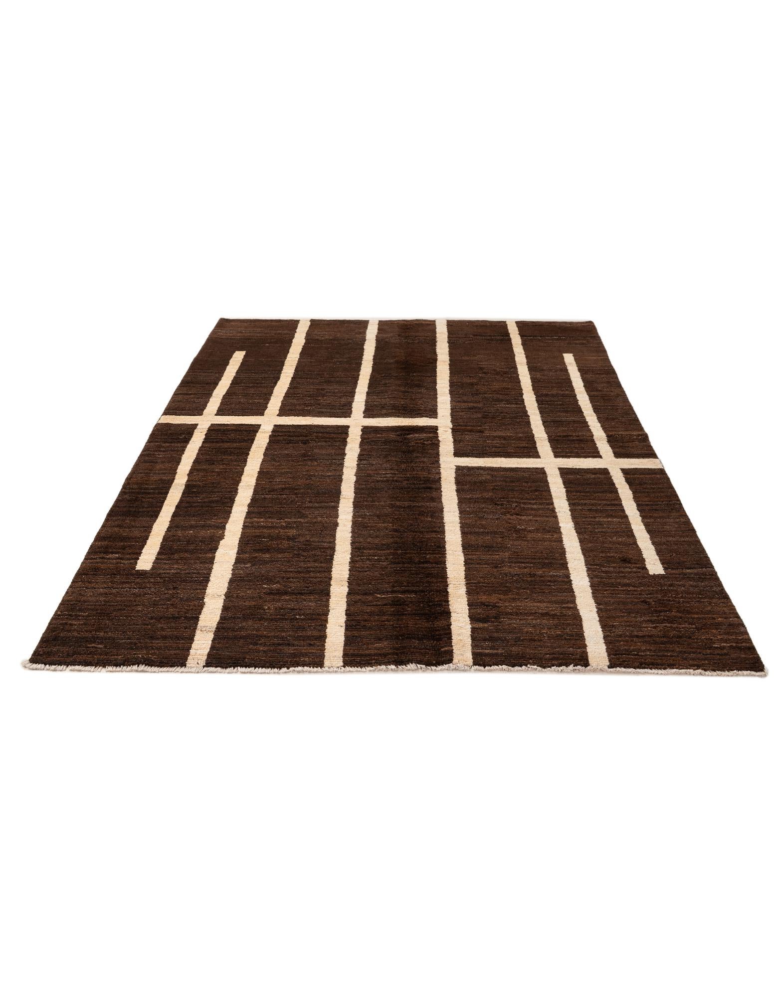 5' 9 x 7' 8 Hand Knotted Modern Ziegler Wool Rug