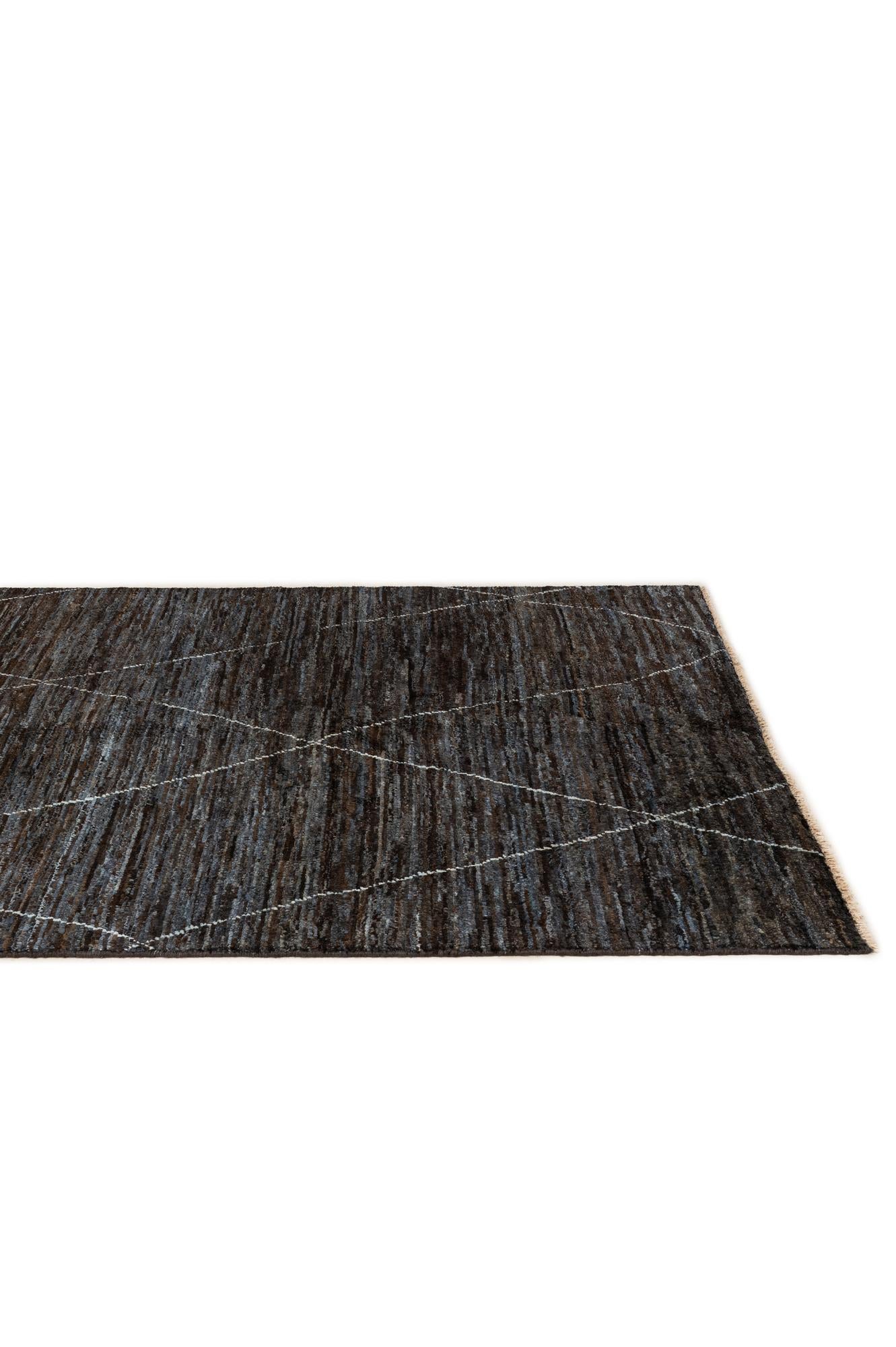 4' 9 x 6' 4 Hand Knotted Moroccan Wool Rug