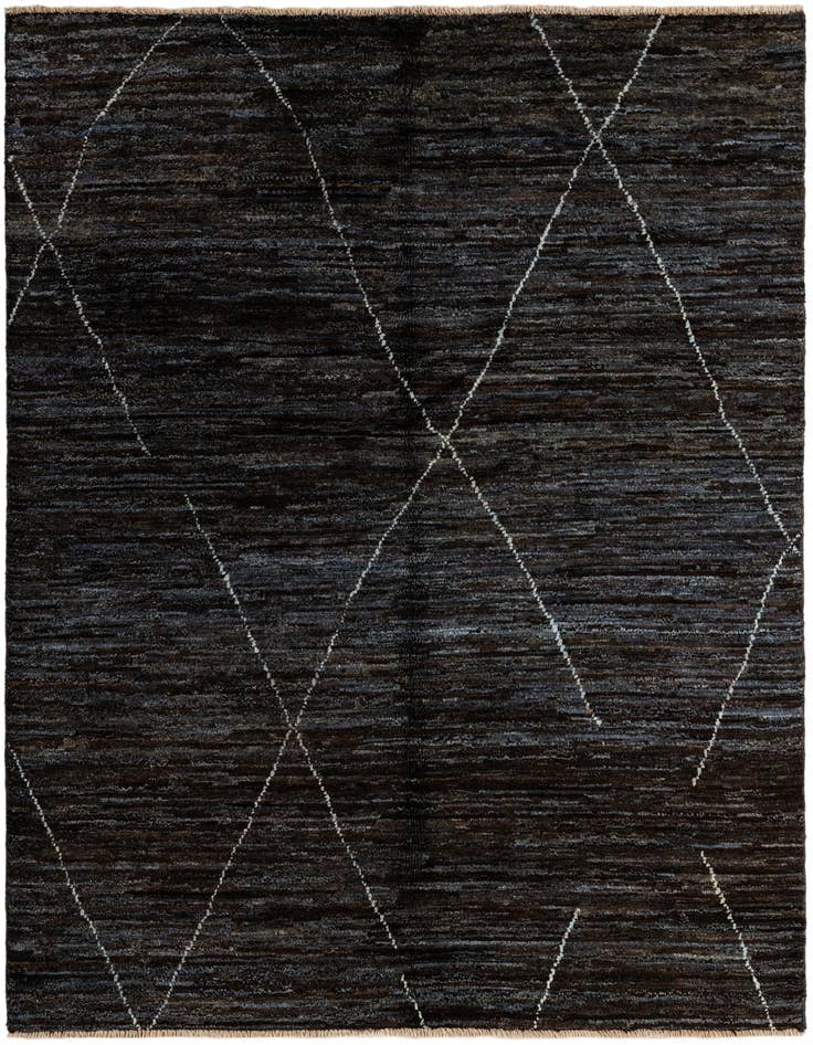 Detail image of 4' 9 x 6' 4 Hand Knotted Moroccan Wool Rug