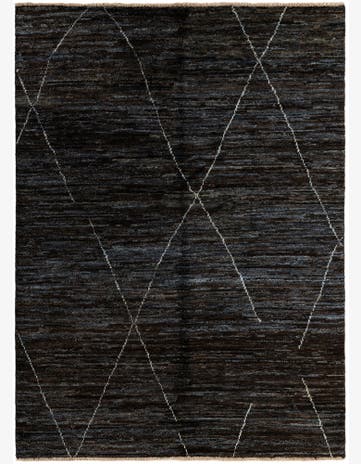 4' 9 x 6' 4 Hand Knotted Moroccan Wool Rug