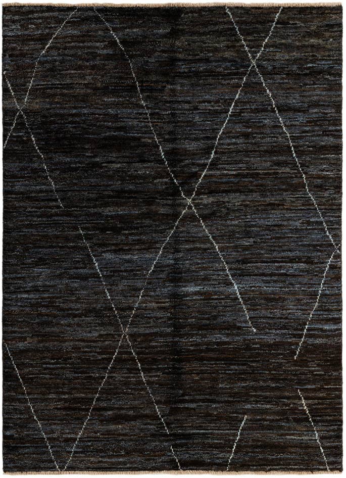 Detail image of 4' 9 x 6' 4 Hand Knotted Moroccan Wool Rug