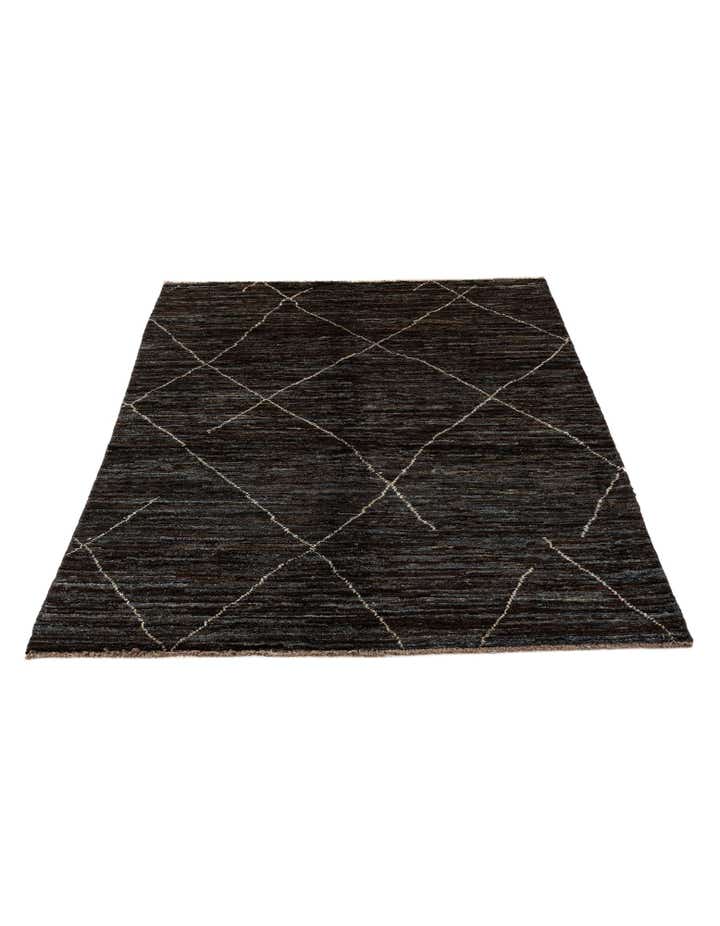 4' 7 x 6' 5 Hand Knotted Moroccan Wool Rug