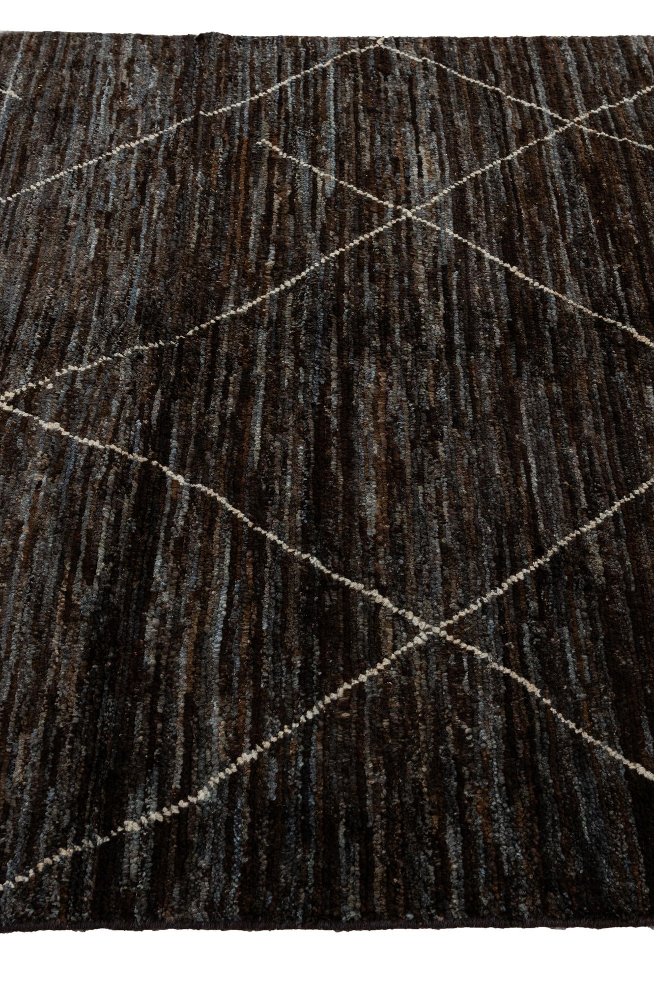 4' 7 x 6' 5 Hand Knotted Moroccan Wool Rug