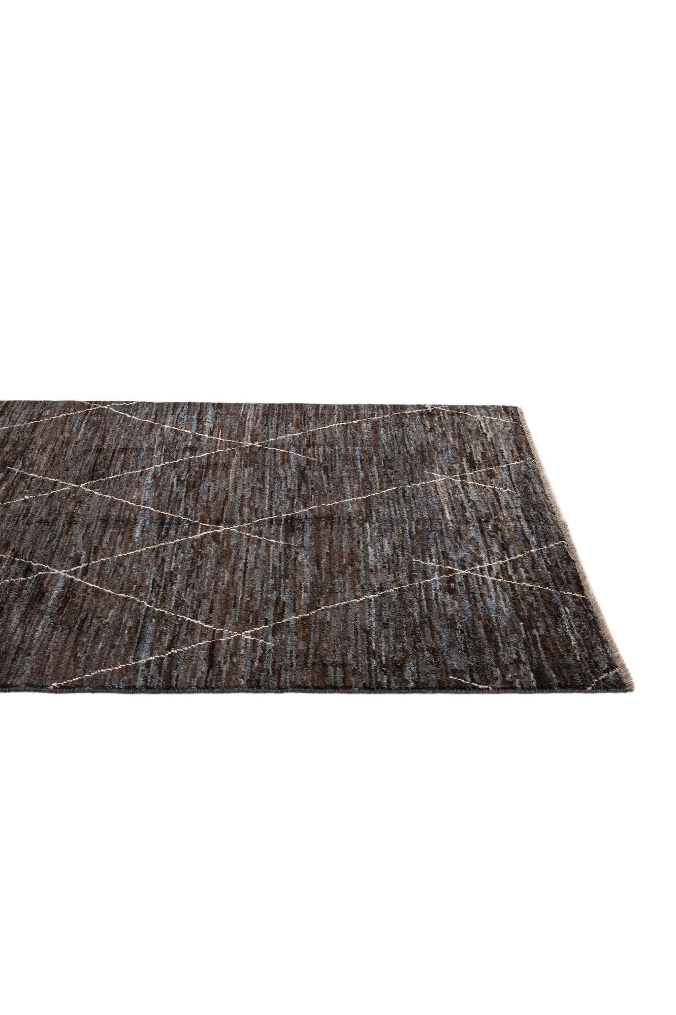 5' x 7' 4 Hand Knotted Moroccan Wool Rug