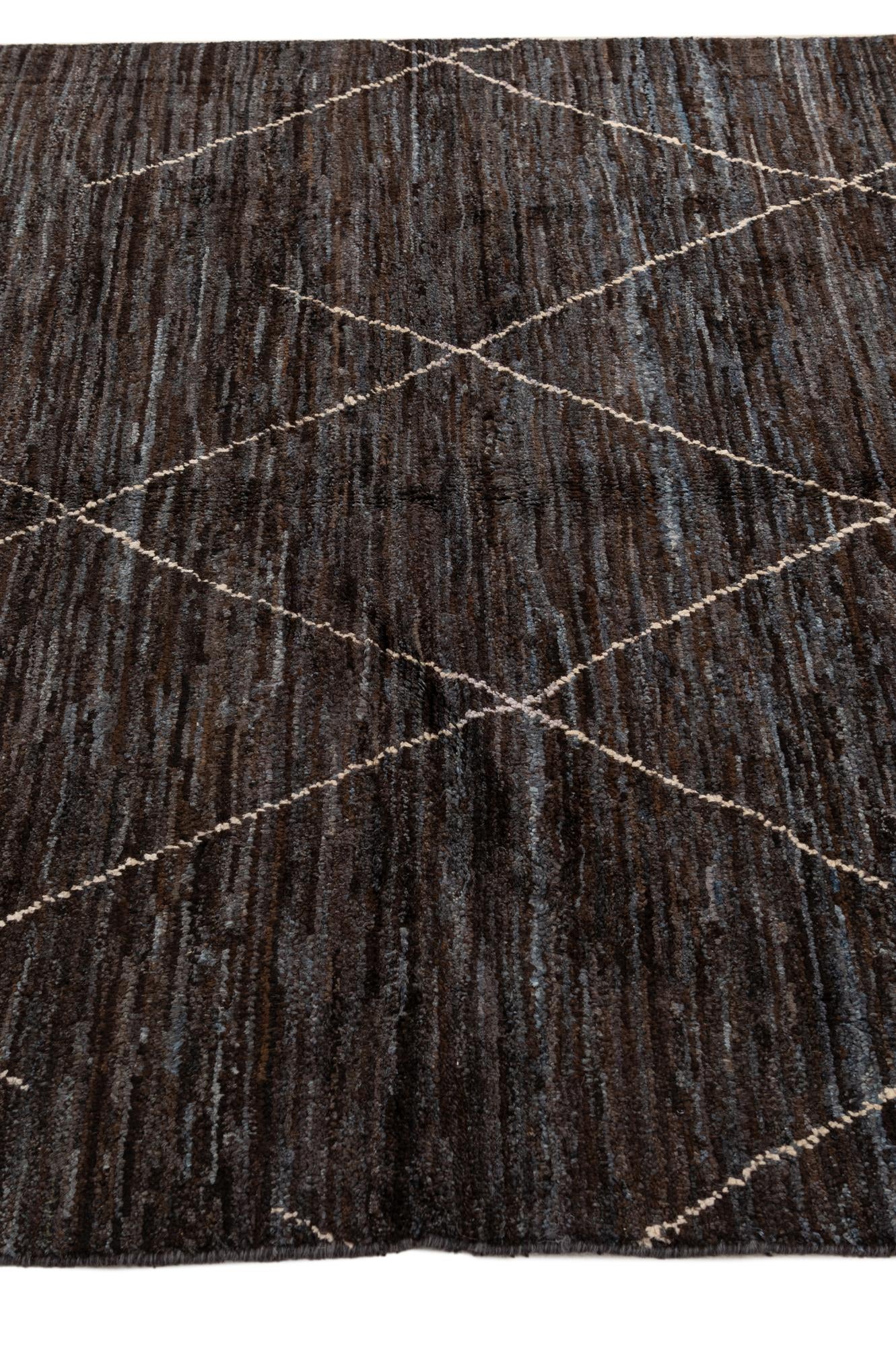 5' x 7' 4 Hand Knotted Moroccan Wool Rug
