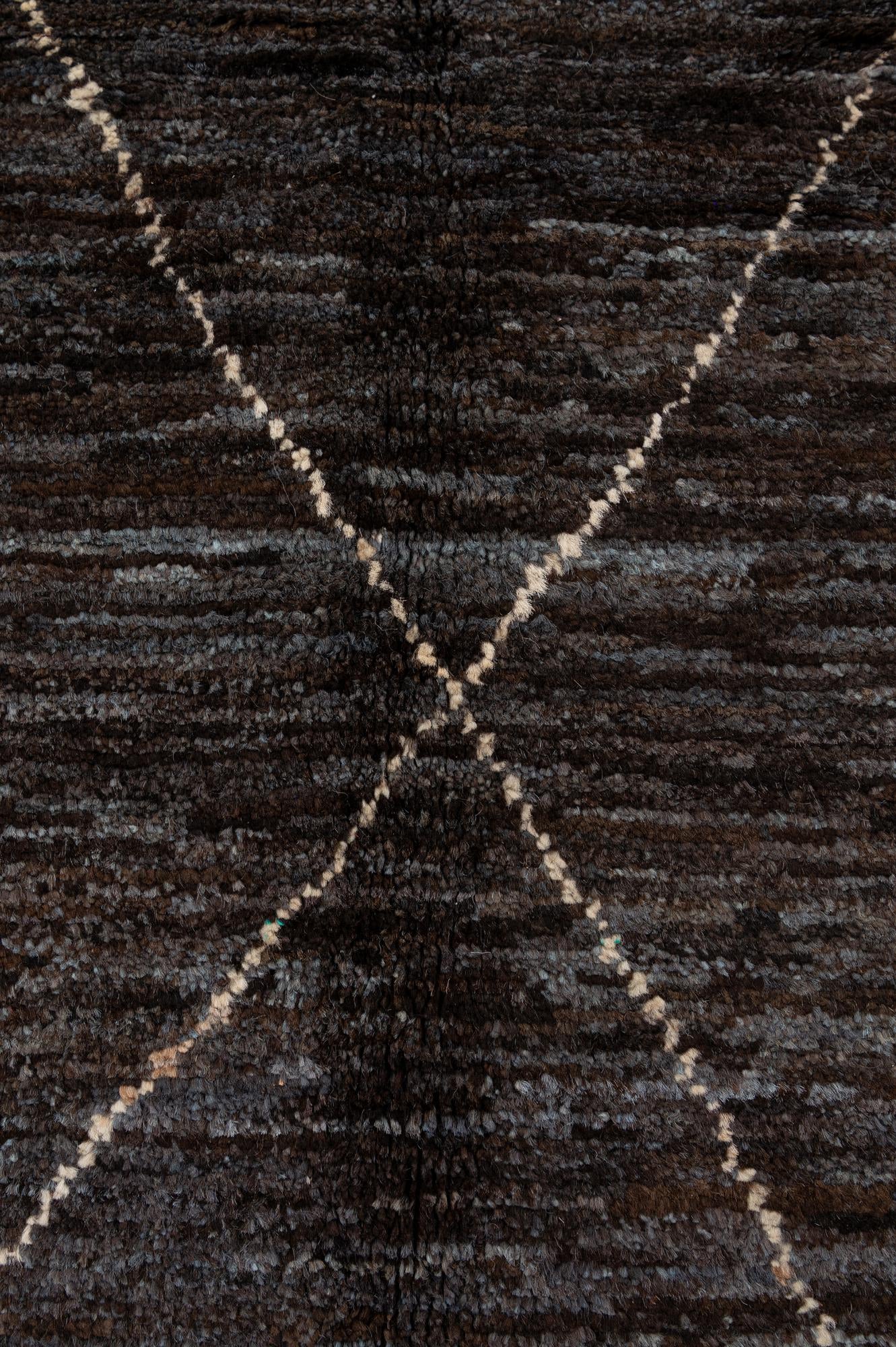 5' x 7' 4 Hand Knotted Moroccan Wool Rug