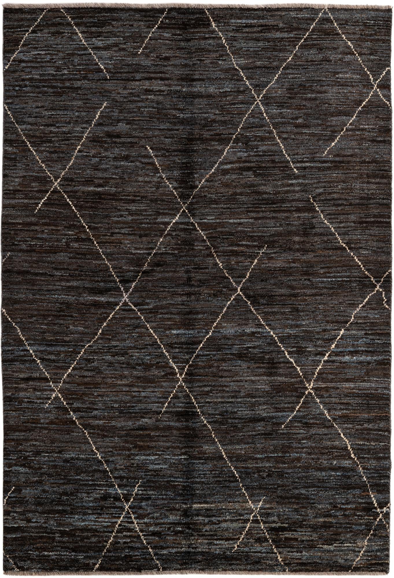 5' x 7' 4 Hand Knotted Moroccan Wool Rug