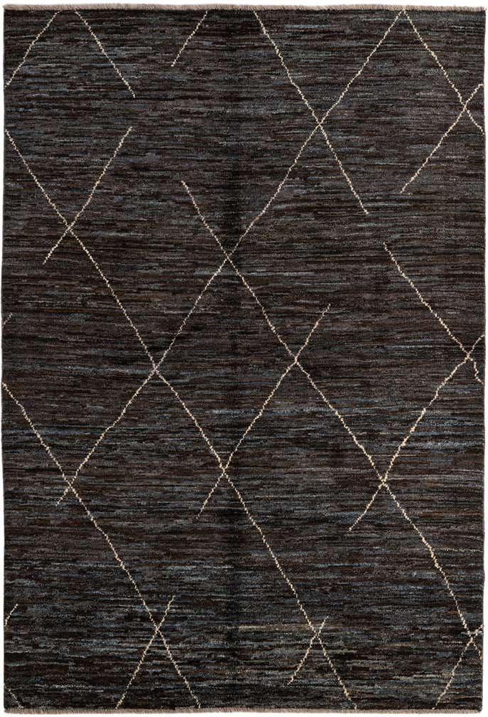 5' x 7' 4 Hand Knotted Moroccan Wool Rug