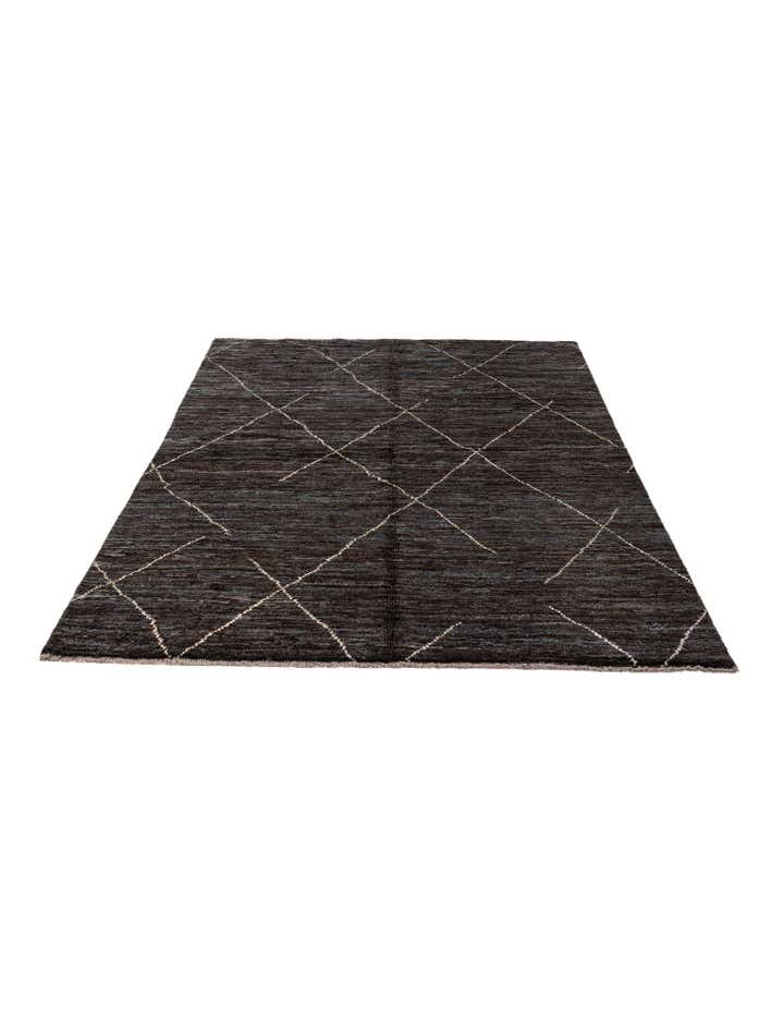 5' x 7' 4 Hand Knotted Moroccan Wool Rug