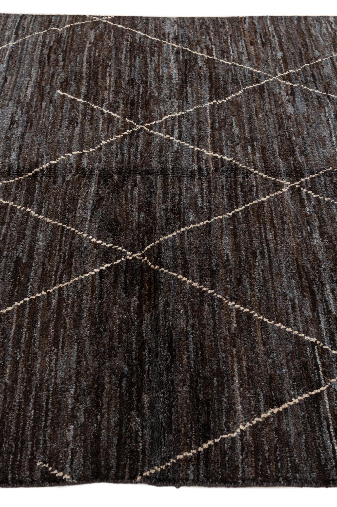 5' x 7' 4 Hand Knotted Moroccan Wool Rug
