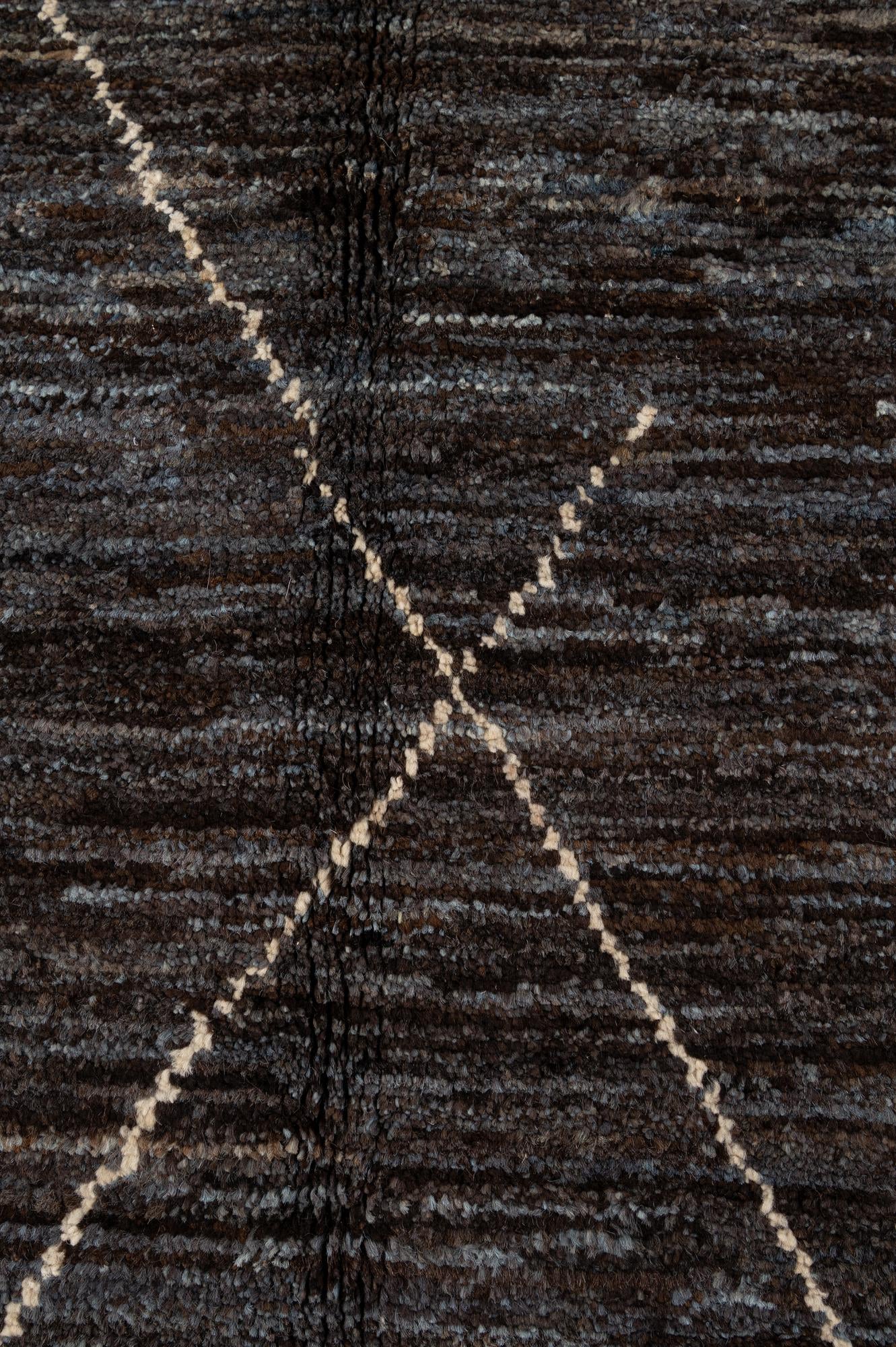 5' x 7' 4 Hand Knotted Moroccan Wool Rug