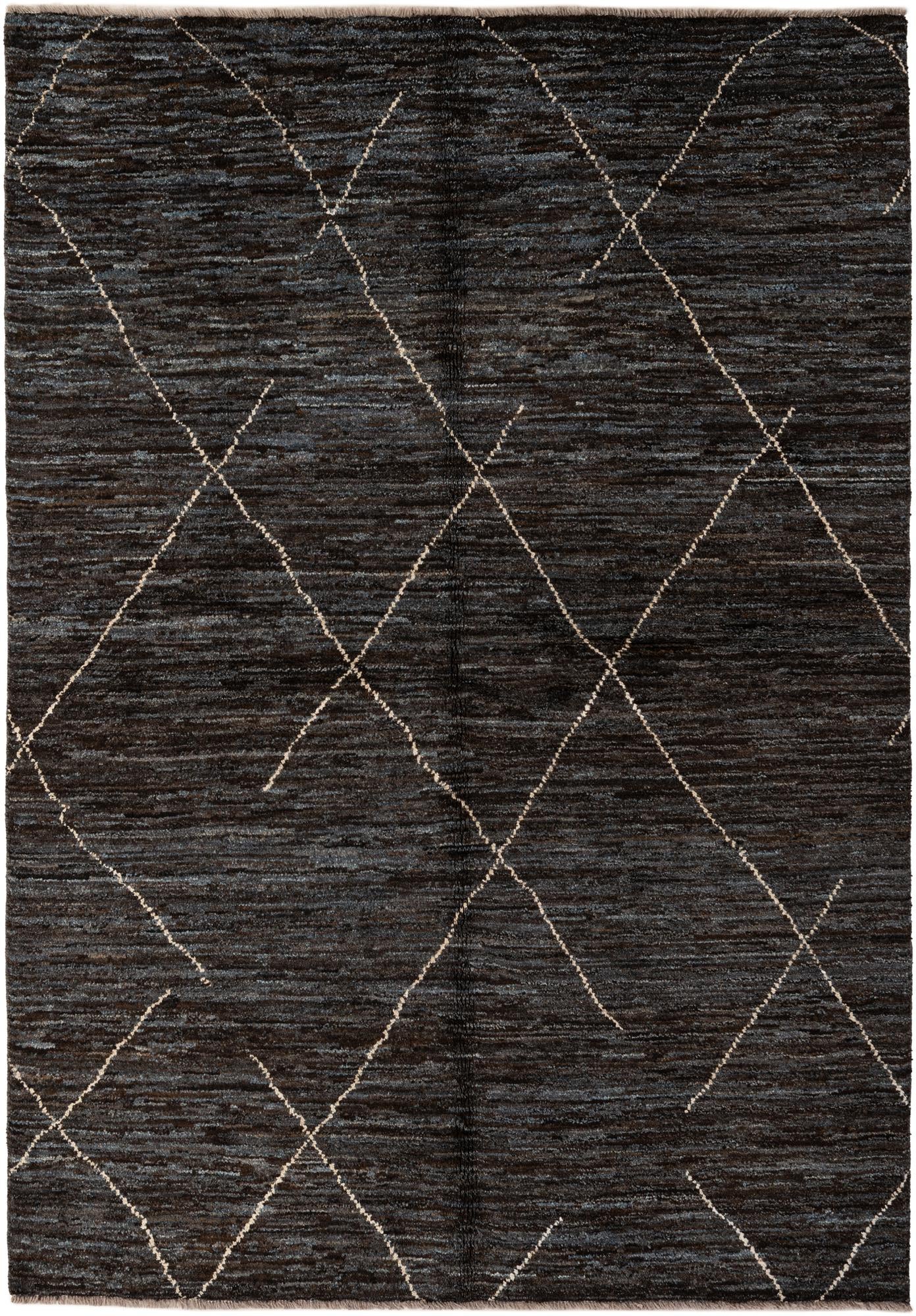 5' x 7' 4 Hand Knotted Moroccan Wool Rug