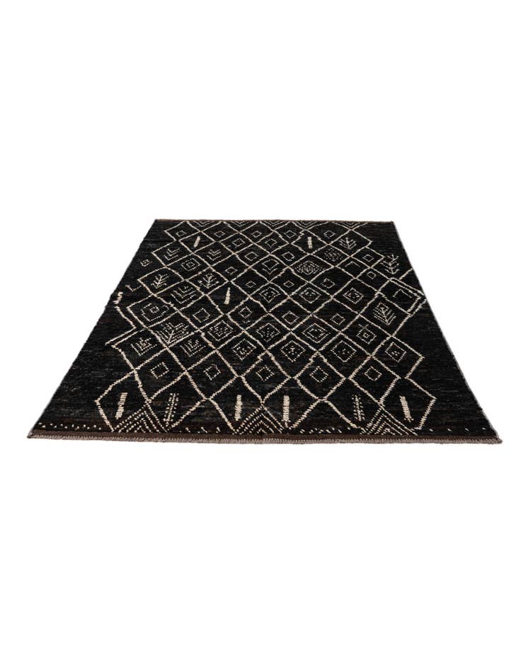 Detail image of 5' 4 x 7' 10 Hand Knotted Moroccan Wool Rug