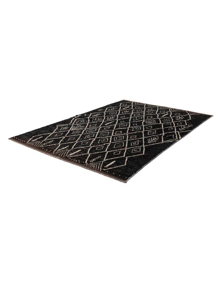 Detail image of 5' 4 x 7' 10 Hand Knotted Moroccan Wool Rug
