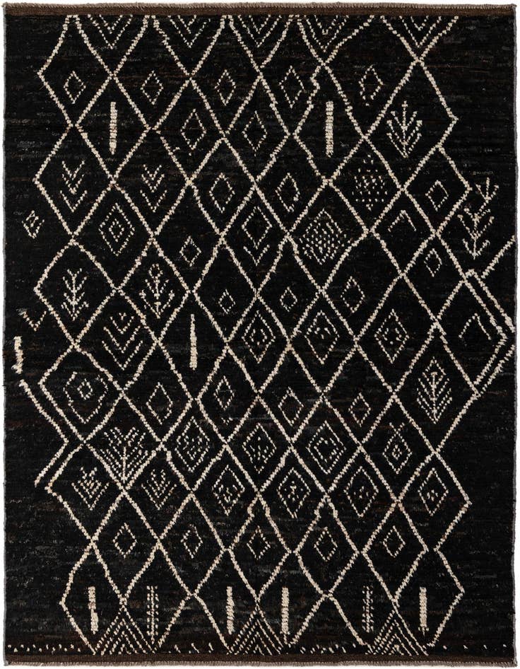 Detail image of 5' 4 x 7' 10 Hand Knotted Moroccan Wool Rug