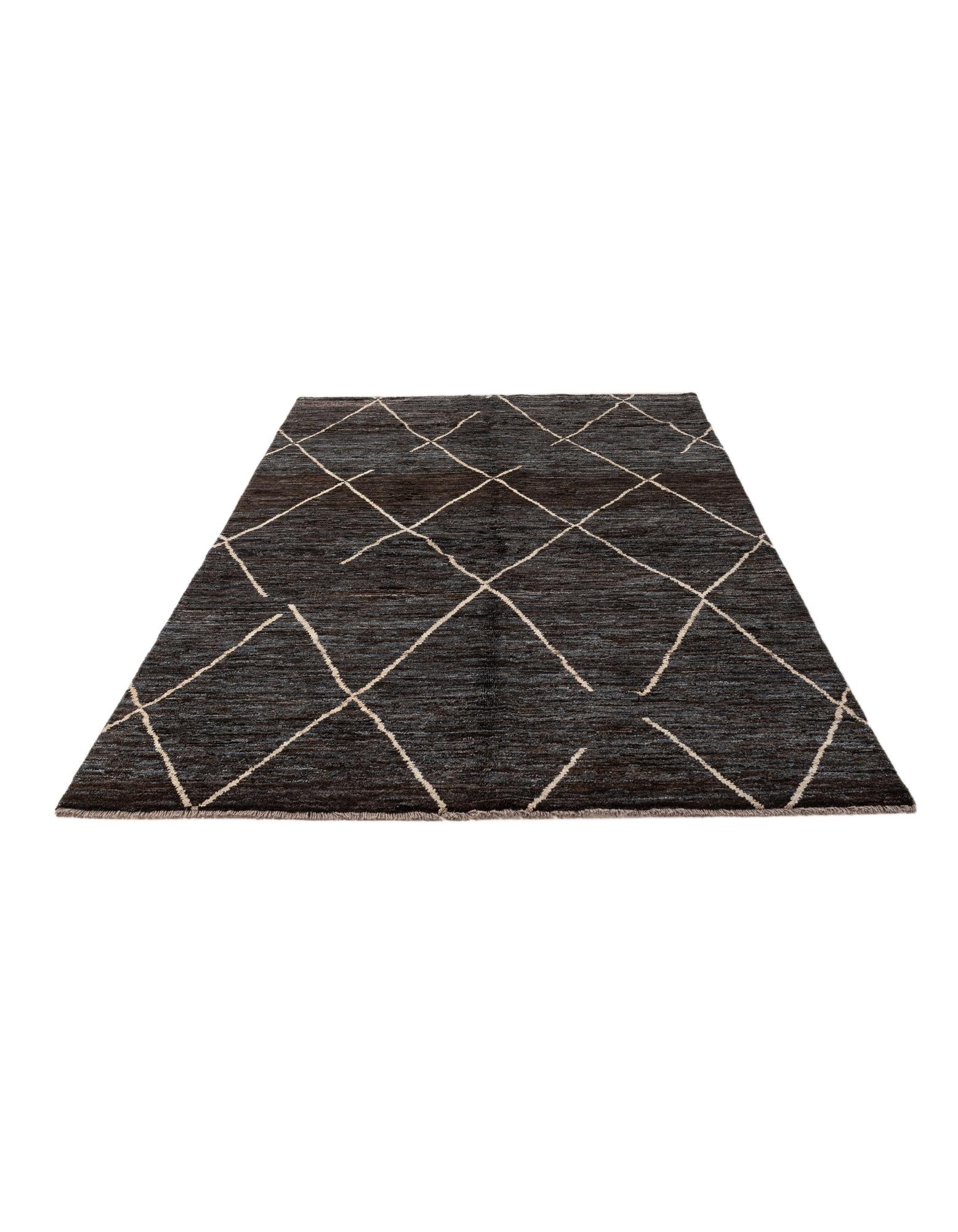 5' 4 x 8' 10 Hand Knotted Moroccan Wool Rug