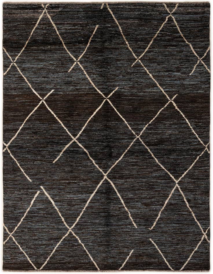 Detail image of 5' 4 x 8' 10 Hand Knotted Moroccan Wool Rug