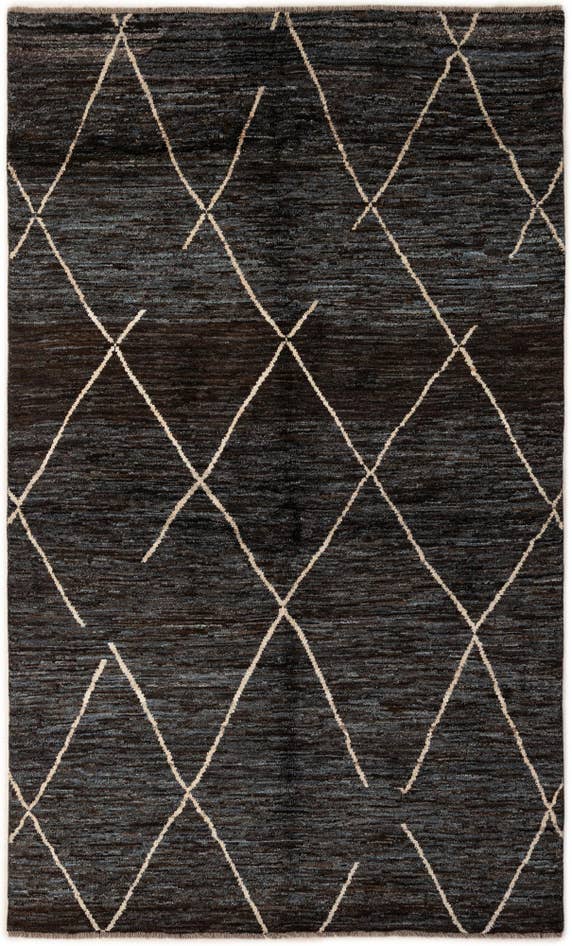 Detail image of 5' 4 x 8' 10 Hand Knotted Moroccan Wool Rug