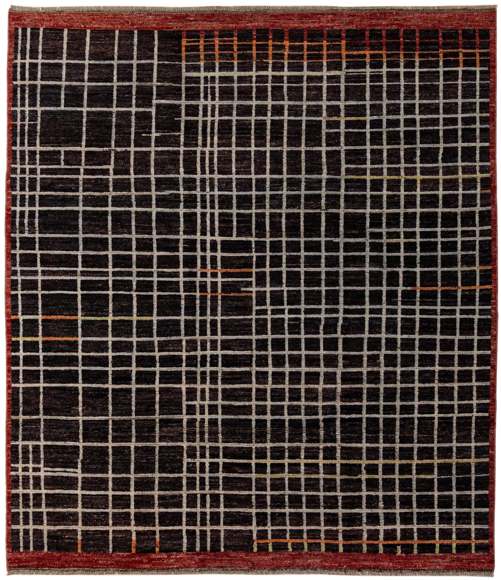 8' 1 x 9' 5 Hand Knotted Moroccan Wool Rug