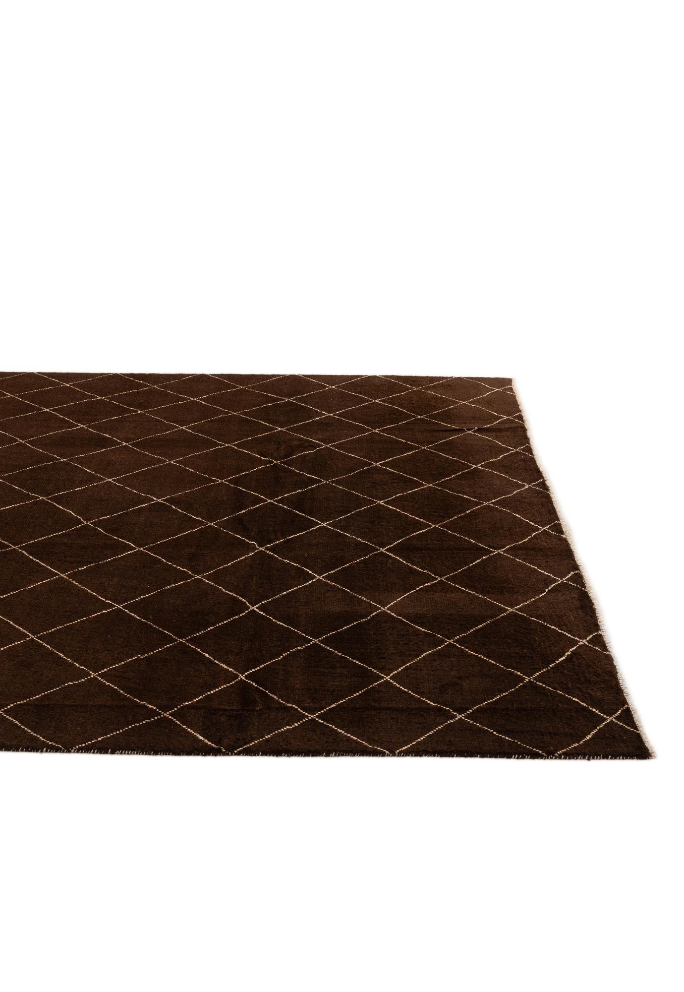8' 2 x 9' 9 Hand Knotted Moroccan Wool Rug